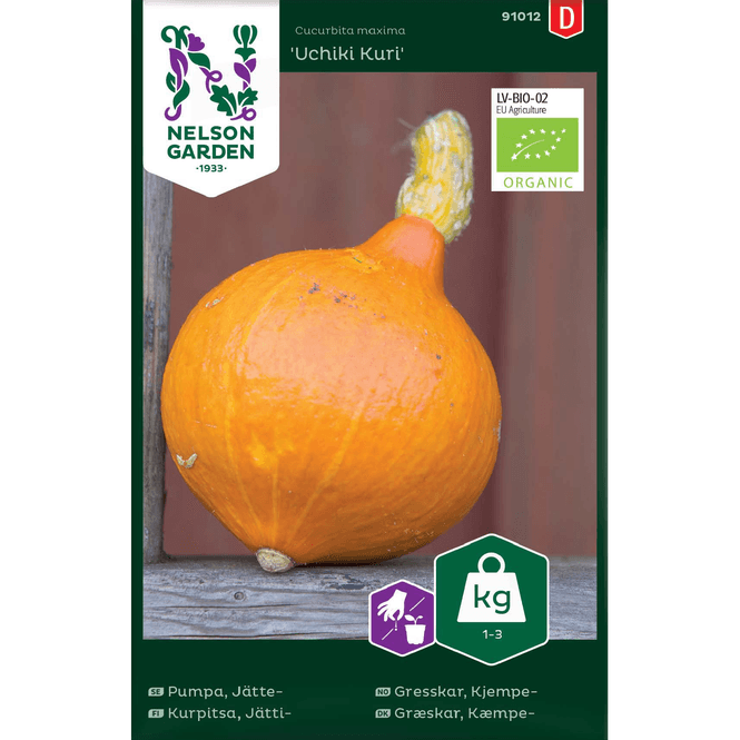 Hovedbilde Kjempe-gresskar 'Uchiki Kuri' økologisk